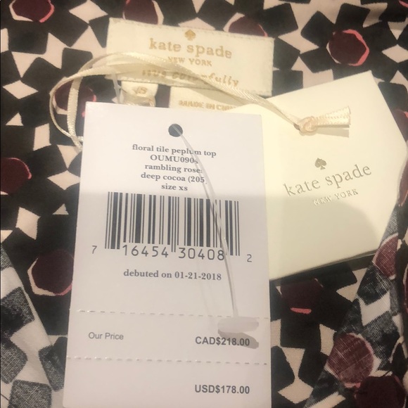 NWT Kate Spade peplum top - Picture 5 of 8